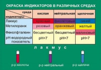 Таблица Окраска индикаторов в различных средах (винил) - «globural.ru» - Оренбург